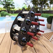 Kalp Desenli Masa üstü Şarap Şişesi Standı Metal Dekoratif - 5