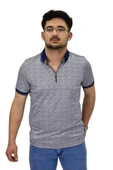 Erkek Polo Yaka Fermuarlı Merserize Jakarlı Tişört 7630 BGL-ST04538 thumbnail 2