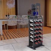 Büyük Boy Şarap Şişesi Standı Metal Şarap şisesi Desenli Dekoratif - 1
