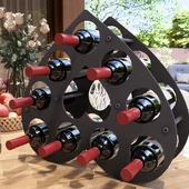 Kalp Desenli Masa üstü Şarap Şişesi Standı Metal Dekoratif - 2