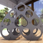 Kalp Desenli Masa üstü Şarap Şişesi Standı Metal Dekoratif - 8