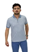 Erkek Polo Yaka Fermuarlı Merserize Jakarlı Tişört 7570 BGL-ST04536 thumbnail 1