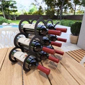 Üzüm Desenli Masa üstü Şarap Şişesi Standı Metal Dekoratif - 5