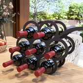 Üzüm Desenli Masa üstü Şarap Şişesi Standı Metal Dekoratif - 1