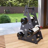 Yılbaşı Temalı Metal Şarap Şişesi Standı Desenli Dekoratif - 5