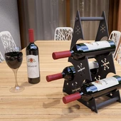 Yılbaşı Temalı Metal Şarap Şişesi Standı Desenli Dekoratif - 4