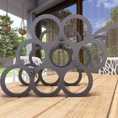 Üzüm Desenli Masa üstü Şarap Şişesi Standı Metal Dekoratif - 8