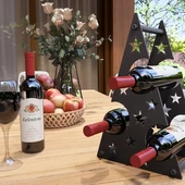 Yılbaşı Temalı Metal Şarap Şişesi Standı Desenli Dekoratif - 3