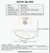 TT Aydınlatma TT310-BY  Trio Modeli Mat Beyaz Led Avize thumbnail 4
