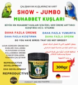 Show-Jumbo-Kızıştırıcı -E vitamini-Üreme Arttırıcı Muhabbet Kuşlarına Özel Seri 300 Gr - 1