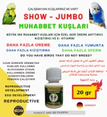 Show-Jumbo-Kızıştırıcı -E vitamini-Üreme Arttırıcı Muhabbet Kuşlarına Özel Seri 20 Gr - 1
