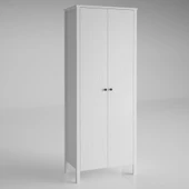 Venezia 2 Kapaklı Ahşap Ayaklı Çok Amaçlı Mutfak, Erzak Dolabı, Banyo Havlu Dolabı - Minifiks - Wood Beyaz - 5