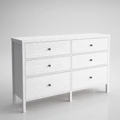 Venezia 6 Çekmeceli Geniş 154 Cm Ahşap Ayaklı Premium Şifonyer - Minifiks - Wood Beyaz - 6