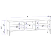 Elit Tv 150 Cm Çıta Kapaklı Metal Ayaklı Tv Ünitesi - Atlantik Çam / Siyah - 7