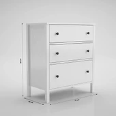 Venezia 3 Çekmeceli Şifonyer Ahşap Ayaklı - Minifiks - Wood Beyaz - 6