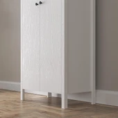 Venezia 2 Kapaklı Ahşap Ayaklı Çok Amaçlı Mutfak, Erzak Dolabı, Banyo Havlu Dolabı - Minifiks - Wood Beyaz - 3