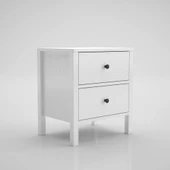 Venezia 2 Çekmeceli  Ahşap Ayaklı Premium Komodin - Minifiks - Wood Beyaz - 5