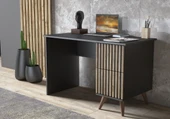 Nova Zebra Desen 2 Çekmeceli  Premium Çalışma Masası - Wood Siyah / Atlantik Çam - 1
