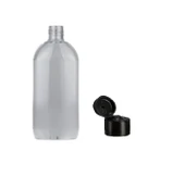 500ml şefaf plastik fliptop kapak şişe, 12 adet, açmalı kapak şişe, dezenfektan şişesi,sabun şişesi, kozmetik şişe - 1