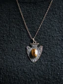 Doğal Taş Kaplangözü Doğal Taşlı Otantik Kadın Kolye 45 Cm Zincirli euk12bkg thumbnail 3