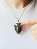 Doğal Taş Labradorit Doğal Taşlı Otantik Kadın Kolye 45 Cm Zincirli euk12blb thumbnail 1