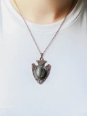 Doğal Taş Labradorit Doğal Taşlı Otantik Kadın Kolye 45 Cm Zincirli euk12blb thumbnail 3