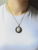 Doğal Taş Labradorit Doğal Taşlı Desenli Otantik Kadın Kolye 45 Cm Zincirli euk15blbt - 3