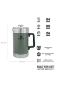 Stanley 48oz Classic Vac French Press H. Green Eu - 2