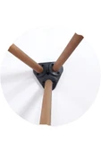 Beyaz 3'lü Ahşap Saksılık Çiçek Standı Ham Ayaklı Dekoratif Yan Sehpa Zigon Seti 25 Cm Çap Ev için - 3