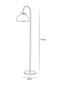 Lambader Bakır Metal Gövde Modern Tasarım Ayarlanabilir Başlık Yerden Dekoratif Aydınlatma 160 cm - 2