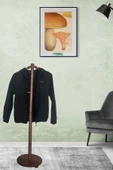 Tepeli Ceviz Dilsiz Uşak Ahşap Demonte Butik Ofis Tipi Hol Palto Ceket Cübbe Elbise Askılığı 130 Cm - 3