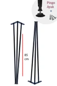 85 Cm Petek Üstü Raf & Dresuar Ayağı Metal Profil Boru Firkete Ayak Yüksek Bar Masası 2 Adet Pingolu thumbnail 1