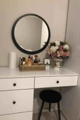 Dekoratik Yuvarlak Ayna 45 Cm Çap Antre Hol Koridor Duvar Salon Mutfak Banyo Ofis Makyaj Aynası - 3