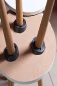 3 Adet 40 cm Konik Ahşap Ceviz Ayak Kütük Masa Orta Sehpa Zigon Ayağı Kayın - Plastik Aparat Dahil - 2