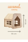 Caramel 30*50 Kedi Köpek Evi Yıkanabilir Kumaş Minderi Ile Beraber - 3