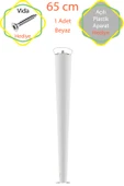 Beyaz 1 Adet Lüks 65 Cm Konik Ahşap Masa Ayağı Çap: 4,2 Cm Hobi Dıy (VİDA VE APARATLARIYLA BİRLİKTE) thumbnail 1