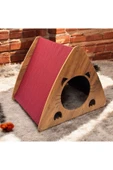 Kedi Köpek Evi 40*45Cm 8mm A Kalite Mdf Kaplama Şık Tasarım Rahat ve Yıkanabilir Minder Yatak Dahil - 1