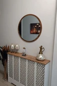 60 Cm Çap Banyo & Makyaj Aynası Yuvarlak | Antre Hol Koridor Duvar Salon Mutfak Ofis Dekoratif Ayna - 1