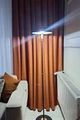 Lambader Siyah-Sarı Metal Gövde Modern Tasarım Ayarlanabilir Başlık Yerden Aydınlatma Lüx Lambader - 2