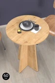 Mutfak Masası, Balkon Masası, Cafe Masası Yuvarlak 60 Cm Çap Kolay Kurulum İskandinav Tasarım - 3