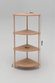 Mutfak Banyo Dolabı Rafı Çok Amaçlı Organizer Raflar Köşelik Ahşap Raflı 4 Katlı Atlantik Çam 110x39 - 2