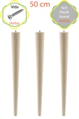Ahşap Ham Ayak 50 Cm 3'lü Set Kütük Masa Orta Sehpa Zigon Ayağı - 1