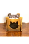 Kedi Evi 2 Katlı Rahat Ve Yıkanabilir Minder Yatak Dahil - 3
