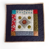 Patchwork Nakış İşlemeli Geleneksel Desenli Yastık - 2