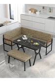 Src 70x110cm Bendir Masalı, Köşe Takımı, Mutfak, Balkon Köşe Takımı, Mutfak Masası Takımı - Capucino - 1