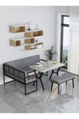 Src 70x110cm Efes Masalı, Köşe Takımı, Mutfak, Balkon Köşe Takımı, Mutfak Masası Takımı - Koyu Gri - 2