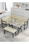 Src 70x110cm Efes Masalı, Köşe Takımı, Mutfak, Balkon Köşe Takımı, Mutfak Masası Takımı - Krem - 2