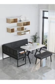Src 70x110cm Beyaz Masalı, Köşe Takımı, Mutfak, Balkon Köşe Takımı, Mutfak Masası Takımı - Antrasit - 2