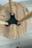 2'li Zigon Sehpa Seti | Saksılık ve Çiçeklik Standı, Dekoratif Yan Sehpa Ahşap Ayaklı (33 cm çap ) A - 3