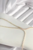 Pirinç Gold Renk Zirkon Taşlı Su Yolu Zirkon Taşlı Kadın Şahmeran - TJ-SN615 - 2